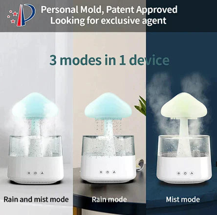 Satisfying Rain Drops Humidifier Rain Cloud USB Humidifier Water Drip Mushroom Rain Cloud Diffuser Water Drop Sound Aroma Lamp For Household