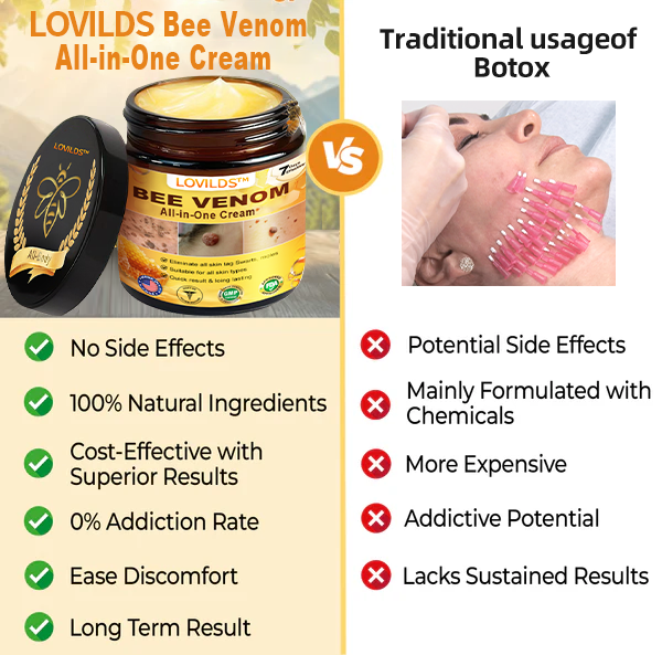 𝐋𝐎𝐕𝐈𝐋𝐃𝐒™ 𝐁𝐞𝐞 𝐕𝐞𝐧𝐨𝐦 𝐀𝐥𝐥-𝐢𝐧-𝐎𝐧𝐞 𝐂𝐫𝐞𝐚𝐦–🌸 Anti-aging,Hydrating, Skin Repair, Even Tone, Acne and Dark Spot Treatment, Wart and Mole Removal, Psoriasis Relief