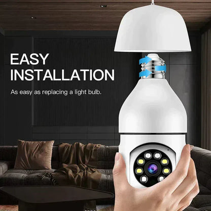 Get Parcel™ Wireless Bulb Security Camera 360°Rotational View