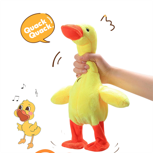 158 Songs Electric Yellow Duck Plush Toy Singing, Dancing & Walking Interactive Toy for Kids
