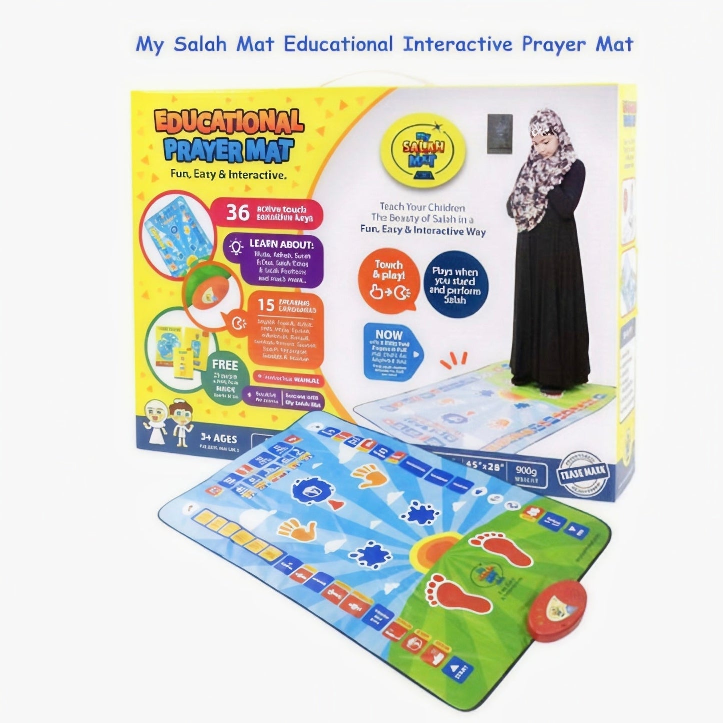Islamic learning prayer mat for kids | سجادة صلاة تعليمية إسلامية للأطفال