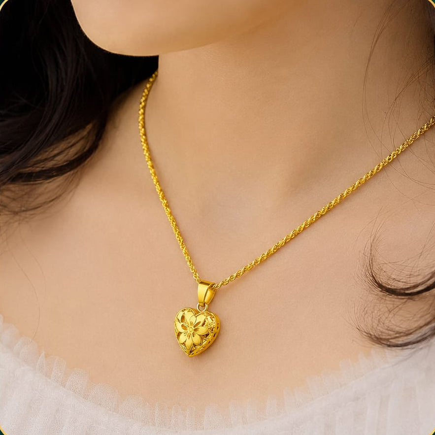 Gold Aura Heart Necklace