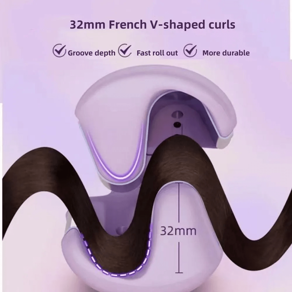 Hair Curling Iron 32mm Deep Wave Hair Curler 4 Temperature Adjustable Fast Heating Crimping Iron Styler Wand For All Hair Style