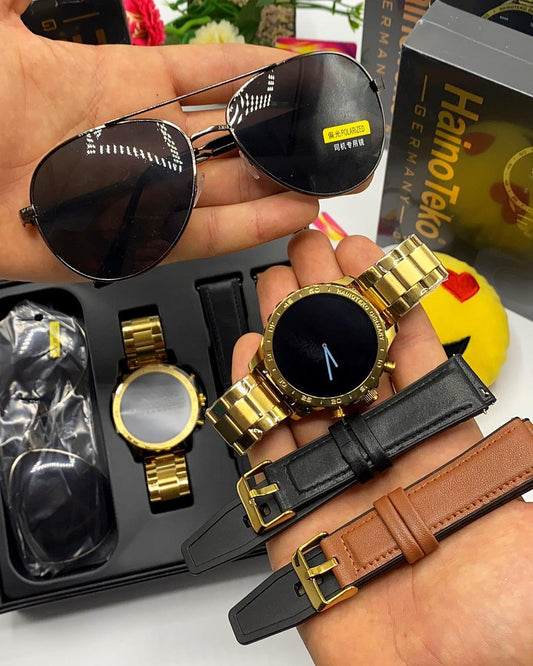 HainoTeko ® Germany Gold Edition (3-In-1) Smart Watch| Be Stylish Wear Stylish Golden